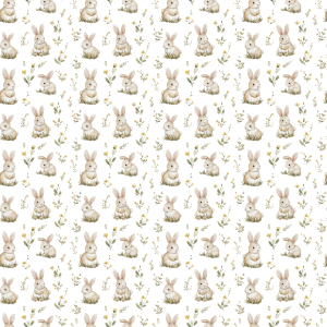 Pantoufles à velcro - Lapin et herbe